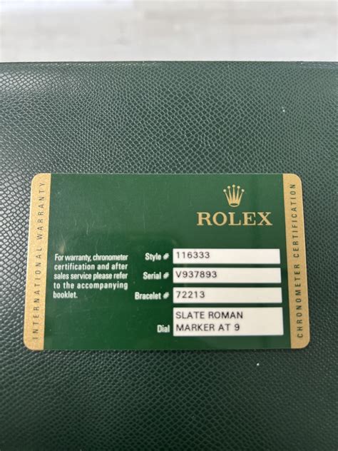 rolex international guarantee.